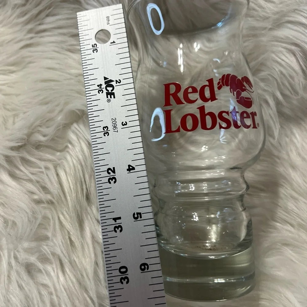 Vintage Red Lobster Collectible Hurricane Glasses Set‎ of 2
